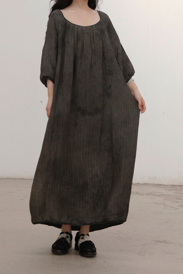 MUTEDANCE dark gray silk dress MD21FW43